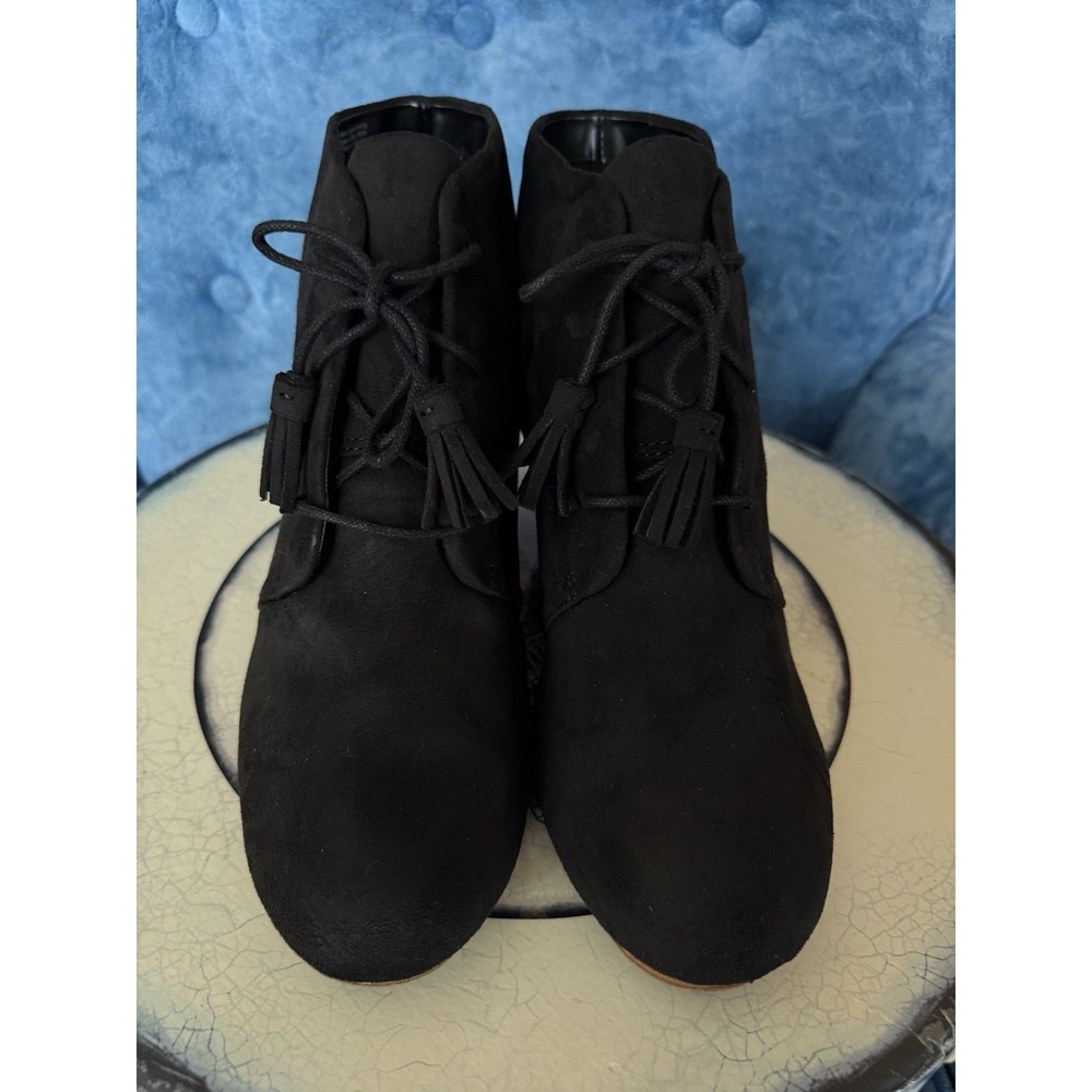 Dr Scholls Shoes Womens 10‎ Dakota Ankle Booties Wedge Heels Black Fabric